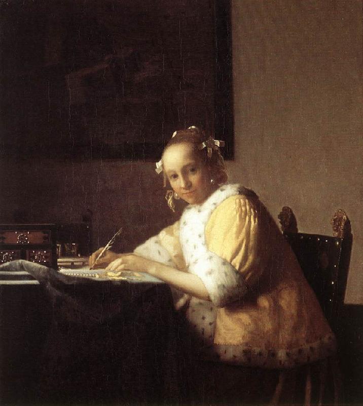 Jan Vermeer A Lady Writing a Letter Sweden oil painting art